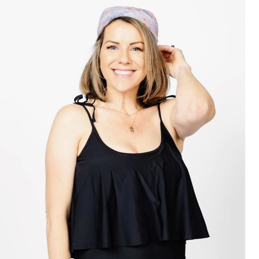Kortni Jeane Black Swing Top-Swim XL